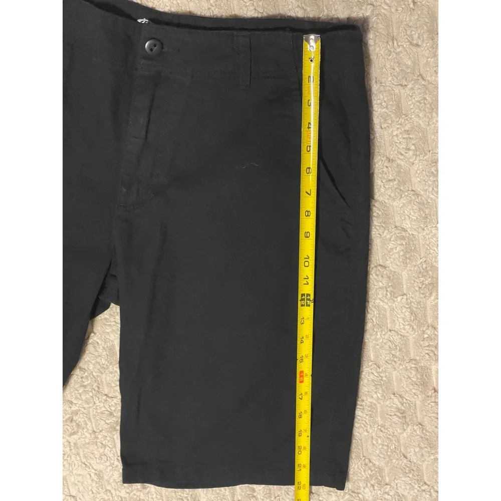 Plugg Mens Black Chino Shorts Cotton Casual Everyday Size 34